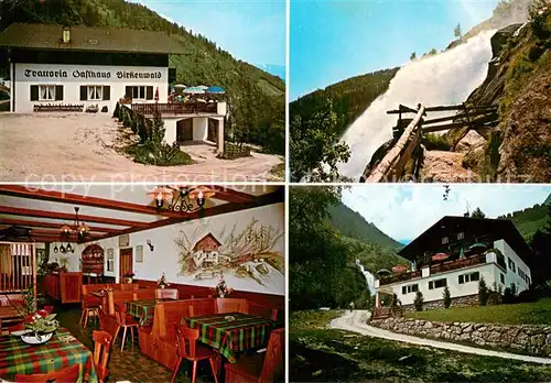 AK / Ansichtskarte Partschins_Parcines_IT Gasthaus Birkenwald Teilansichten m. Wasserfall 