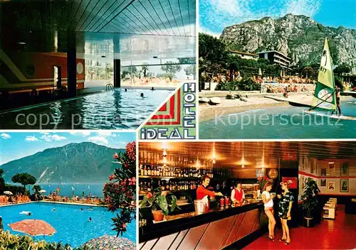 AK / Ansichtskarte Limone_sul_Garda_IT Hotel Ideal Teilansichten m. Pool u. Bar 