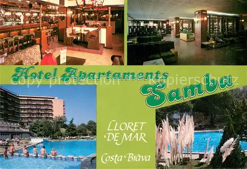 AK / Ansichtskarte Lloret_de_Mar Hotel Apartaments Samba Teilansichten m. Pool u. Bar Lloret_de_Mar