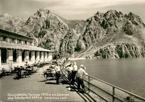 AK / Ansichtskarte Douglass_Huette Terrassenansicht am See m. Schafgafall Douglass_Huette