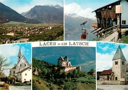 AK / Ansichtskarte Latsch_Laces_Vinschgau_IT St. MArtin am Kofel   S. Maria Buehelkirche   Schloss Annenberg   St. Nikolaus 