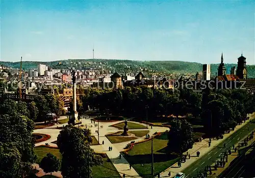 AK / Ansichtskarte Stuttgart Panorama Schlossplatz Stuttgart