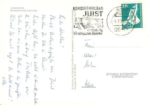 AK / Ansichtskarte Insel_Juist Fliegeraufnahme Insel_Juist