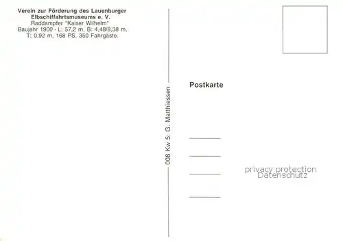 AK / Ansichtskarte Lauenburg_Elbe Raddampfer Kaiser Wilhelm  Lauenburg Elbe