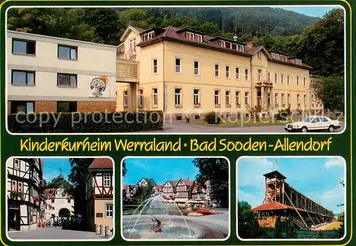 AK / Ansichtskarte Bad_Sooden Allendorf Kinderkurheim Werraland Ortspartie Springbrunnen Saline Bad_Sooden Allendorf