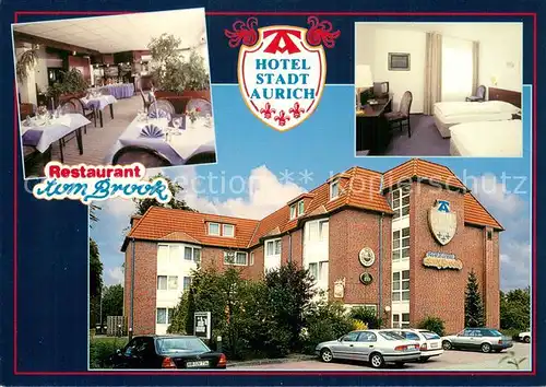 AK / Ansichtskarte Aurich_Ostfriesland Restaurant Tom Brook Hotel Stadt Aurich Gastraum Zimmer Aurich_Ostfriesland