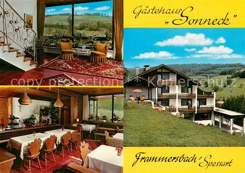 AK / Ansichtskarte Frammersbach Gaestehaus Sonneck Treppenaufgang Gaststube Frammersbach