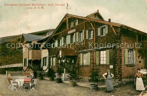 AK / Ansichtskarte Grand Ballon_Elsass_Vosges 
Grosser Sulzen Belchen mit Hotel 