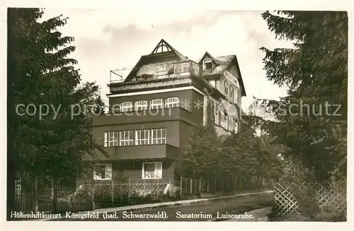 AK / Ansichtskarte Koenigsfeld_Schwarzwald Sanatorium Luisenruhe Hoehenluftkurort Koenigsfeld Schwarzwald