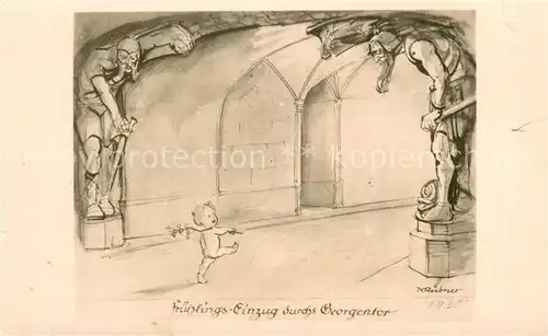 AK / Ansichtskarte Dresden_Elbe Fruehlings Einzug durchs Georgentor Kuenstlerkarte 