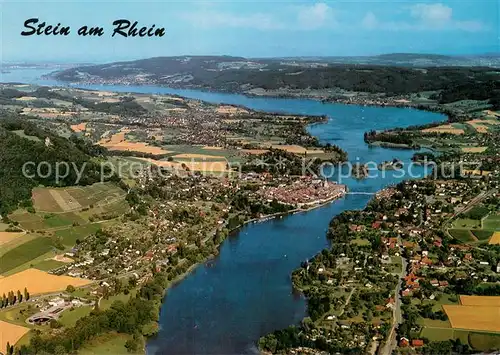 AK / Ansichtskarte Stein_AG Fliegeraufnahme Gesamtansicht m. Burg Hohenklingen u. Insel Werd Stein_AG