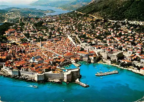 AK / Ansichtskarte Dubrovnik_Ragusa Fliegeraufnahme Gesamtansicht Dubrovnik Ragusa