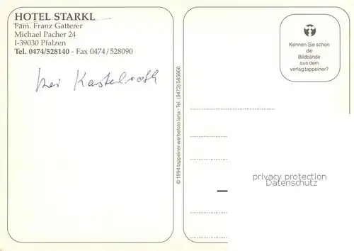 AK / Ansichtskarte Pfalzen_Bruneck Hotel Starkl Aussenansicht Pfalzen Bruneck