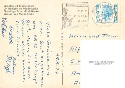 AK / Ansichtskarte Middelkerke Segelschiff   Promenade Middelkerke