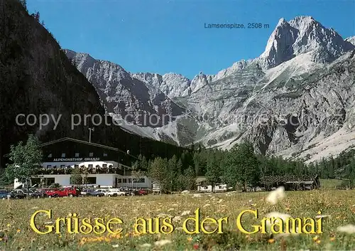 AK / Ansichtskarte Pertisau_Achensee Alpengasthof Gramai Aussenansicht m. Lamsenspitze Pertisau Achensee