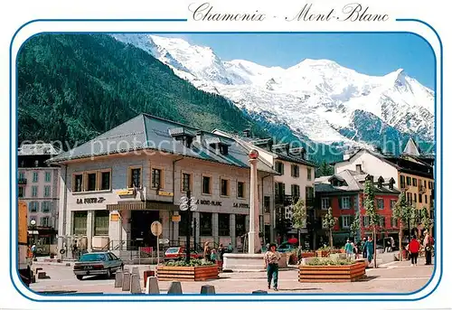 AK / Ansichtskarte Chamonix Teilansicht Place de la Poste m. Mont Blanc Chamonix