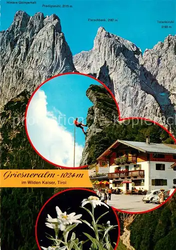 AK / Ansichtskarte Griesneralm_1024m_Kirchdorf_Tirol_AT Griesneralm im Wilden Kaiser Kletterparadies m. Predigstuhl Fleischbank Totenkirchl 