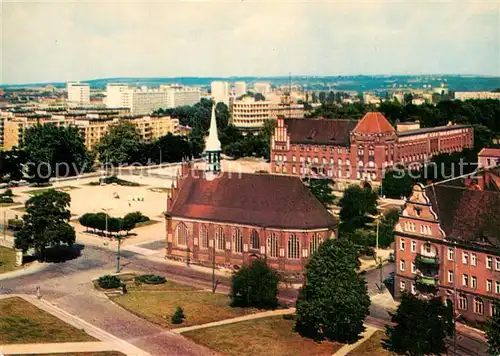AK / Ansichtskarte Szczecin_Stettin Panorama miasta na pierwsym planie gotycki kosciol sw Piotra i Pawla Szczecin_Stettin