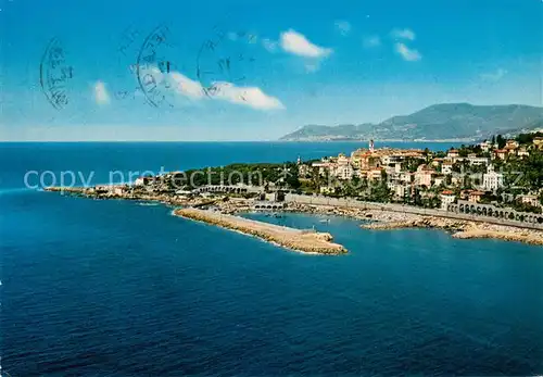 AK / Ansichtskarte Bordighera_IT Cap St Ampelio mit Hafen Fliegeraufnahme 