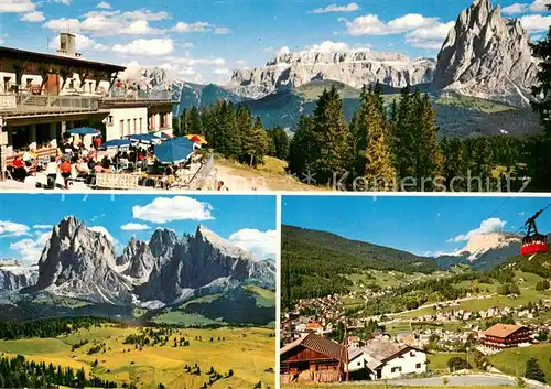 AK / Ansichtskarte St_Ulrich_Groeden_Tirol Gasthof Seiser Alm Dolomiten Seilbahn Panorama St_Ulrich_Groeden_Tirol
