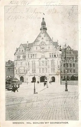 AK / Ansichtskarte Dresden_Elbe Koenigliches Schloss mit Georgentor 