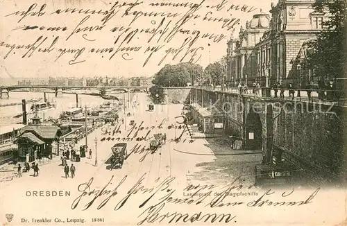 AK / Ansichtskarte Dresden_Elbe Landeplatz der Dampfschiffe 