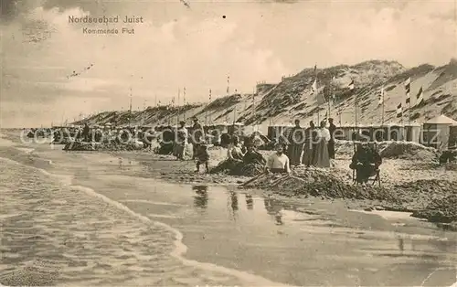 AK / Ansichtskarte Juist_Nordseebad Kommende Flut Juist_Nordseebad