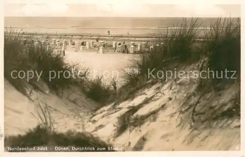 AK / Ansichtskarte Juist_Nordseebad Duenen Durchblick zum Strand Juist_Nordseebad