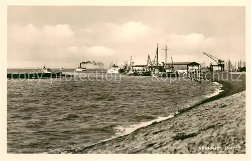 AK / Ansichtskarte Norddeich__Norden_Nordseebad Hotel Restaurant Faehrhaus Dampfer Hafen 