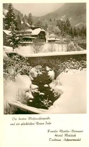 AK / Ansichtskarte Todtnau Weihnachtskarte Hotel Waldeck Winterlandschaft Schwarzwald Todtnau