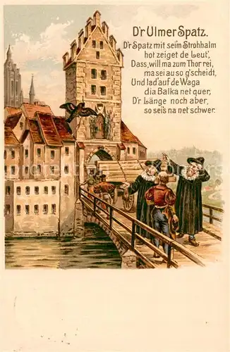 AK / Ansichtskarte Ulm__Donau Ulmer Spatz Kuenstlerkarte 