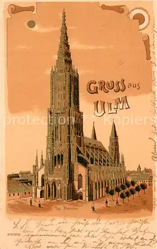 AK / Ansichtskarte Ulm__Donau Ulmer Muenster Litho 