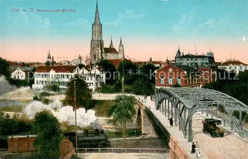 AK / Ansichtskarte Ulm__Donau Mohrenkopf Bruecke Blick zum Muenster 