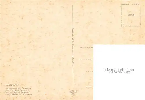 AK / Ansichtskarte Haelsingborg Innerer Hafen u. Parapeten Haelsingborg