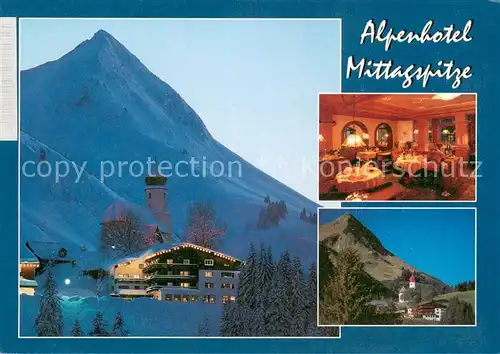 AK / Ansichtskarte Damuels_Vorarlberg Alpenhotel Mittagspitze Teilansichten Winter Sommer Damuels Vorarlberg