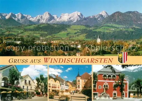 AK / Ansichtskarte Windischgarsten Ortsansicht m. Totem Gebirge u. histo. Haeuser Windischgarsten