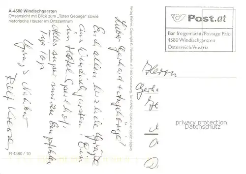 AK / Ansichtskarte Windischgarsten Ortsansicht m. Totem Gebirge u. histo. Haeuser Windischgarsten