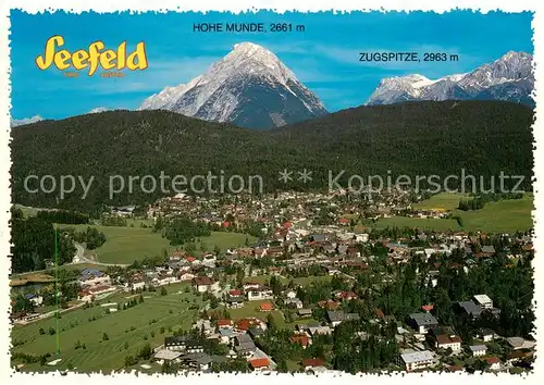 AK / Ansichtskarte Seefeld_Tirol Fliegeraufnahme Gesamtansicht m. Hohe Munde u. Zugspitze Seefeld Tirol