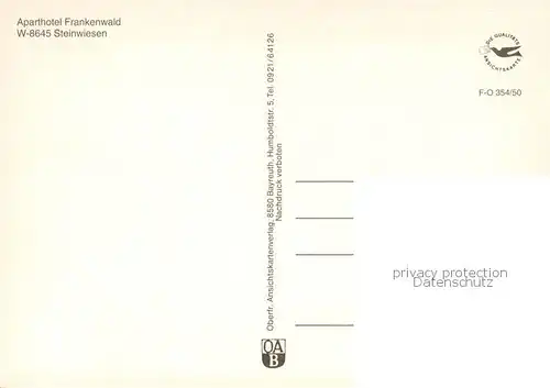 AK / Ansichtskarte Steinwiesen Aparthotel Frankenwald Aussenansicht m. Pool Steinwiesen