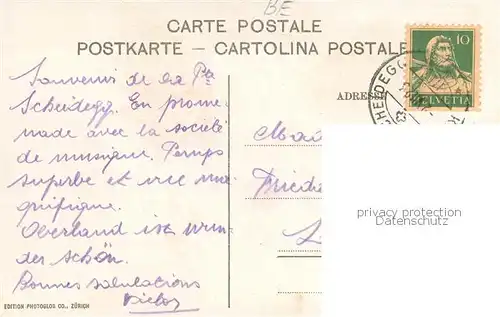 AK / Ansichtskarte Kleine_Scheidegg_Interlaken mit Eiger Kleine_Scheidegg