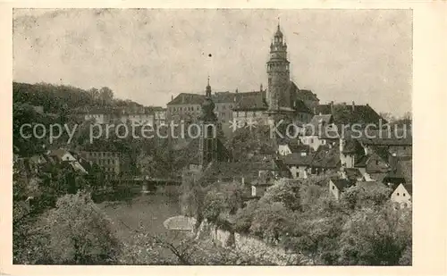 AK / Ansichtskarte Krumau_Moldau_Cesky_Krumlov_CZ Schloss Kirche 