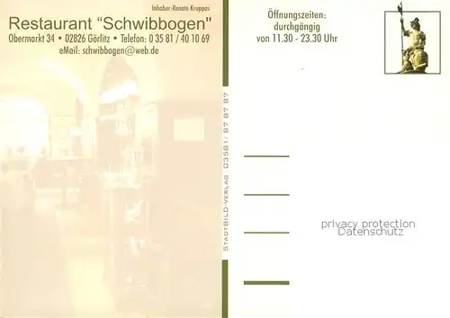 AK / Ansichtskarte Goerlitz__Sachsen Restaurant Schwibbogen 