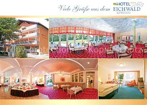 AK / Ansichtskarte Bad_Woerishofen Hotel Eichwald Gastraum Foyer Gaestezimmer Bad_Woerishofen