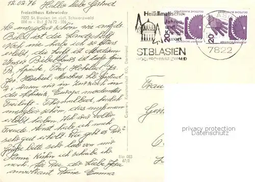 AK / Ansichtskarte St_Blasien Freizeithaus Kehrwieder St_Blasien