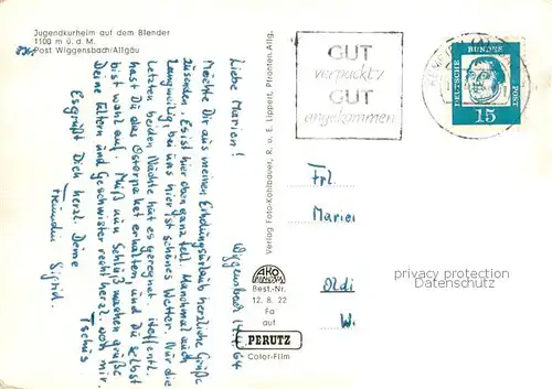 AK / Ansichtskarte Wiggensbach Panorama Jugendkurheim auf dem Blender Gaststube Wiggensbach