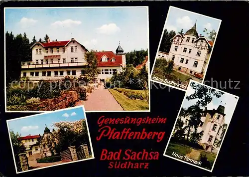AK / Ansichtskarte Bad_Sachsa_Harz Genesungsheim Pfaffenberg Haus Buchenried Haus Tanneck Bad_Sachsa_Harz