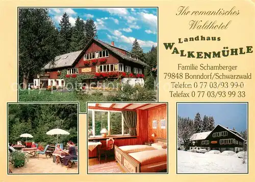 AK / Ansichtskarte Bonndorf_Schwarzwald Landhaus Walkenmuehle Terrasse Gaestezimmer Bonndorf Schwarzwald