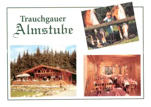 AK / Ansichtskarte Trauchgau Trauchgauer Almstube Gaststube Pferde Trauchgau