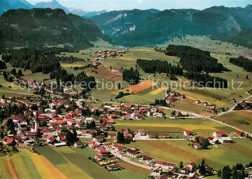 AK / Ansichtskarte Fischen_Allgaeu Fliegeraufnahme mit Widderstein Fischen Allgaeu
