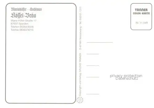 AK / Ansichtskarte Speiden_Eisenberg_Allgaeu Mariahilfer Sudhaus Koessel Braeu Gastraeume Kirche Speiden_Eisenberg_Allgaeu